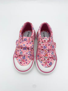 Startrite Loveheart Pink Canvas Shoe