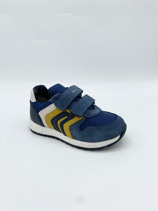 Geox Jeans/Ochre blue navy trainer shoe Velcro boy Dublin 