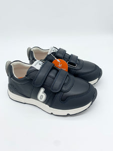 Biomecanics B Logo Leather Trainer Navy/Azul Marino 231006-A089