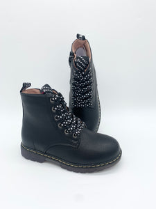 Garvalin Mat Negro Ankle Boot Star Lace