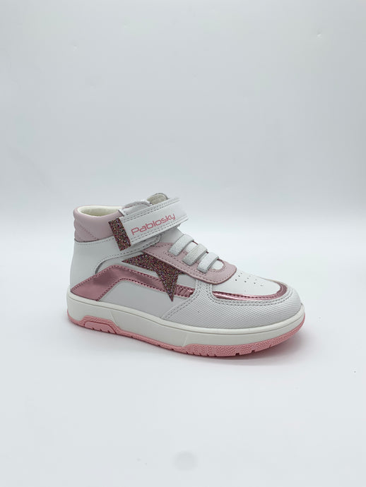 Pablosky Hi-Top white Pink shoe girl Dublin 