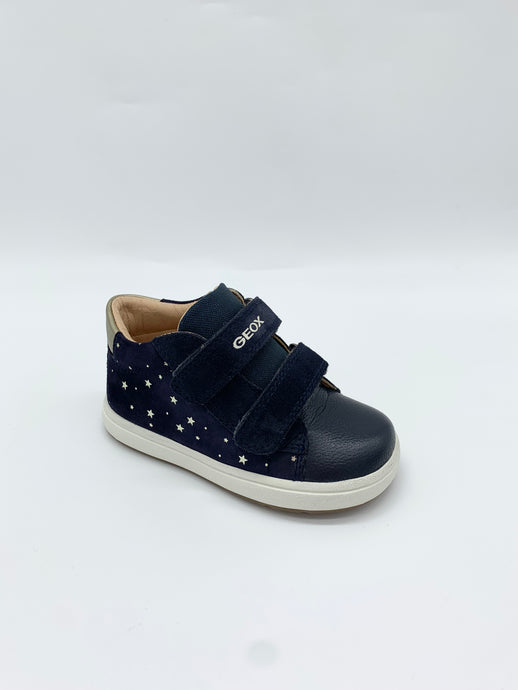 Geox Navy gold shoe girl double Velcro Dublin 