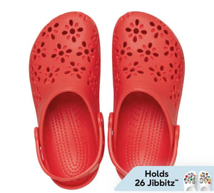 Crocs Classic Floral Cut-Out Clog Cherry Red