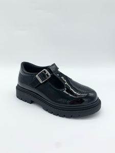 Pablosky Buckle T-Bar black school shoe patent leather girl Dublin 