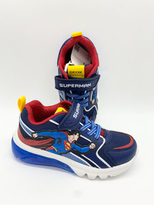 Geox Ciberdron Superman Lights Trainer Blue/Red J56LBD05411 C0200