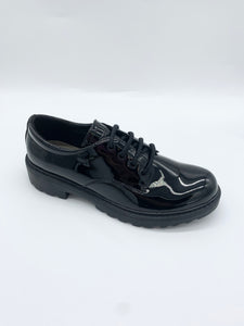 Geox Casey Lace Up Black Patent