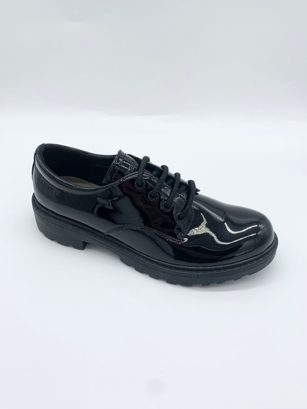 Geox Casey Lace Up Black Patent