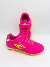 Load image into Gallery viewer, Umbro Speciali Liga FG VR JNR Football Boot Hot Pink
