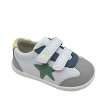 Load image into Gallery viewer, Children's shoe with green star design on a white background
