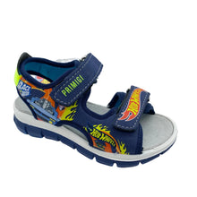 Load image into Gallery viewer, Navy blue sandal with colorful design and 'Primigi' branding on a white background
