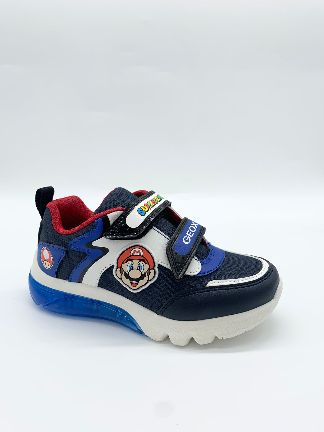 Geox Ciberon Lights Mario Trainer Navy/Royal double Velcro boy Dublin 