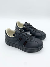 Load image into Gallery viewer, Primigi Volee Leather Trainer 2 Stripe Black 8933055
