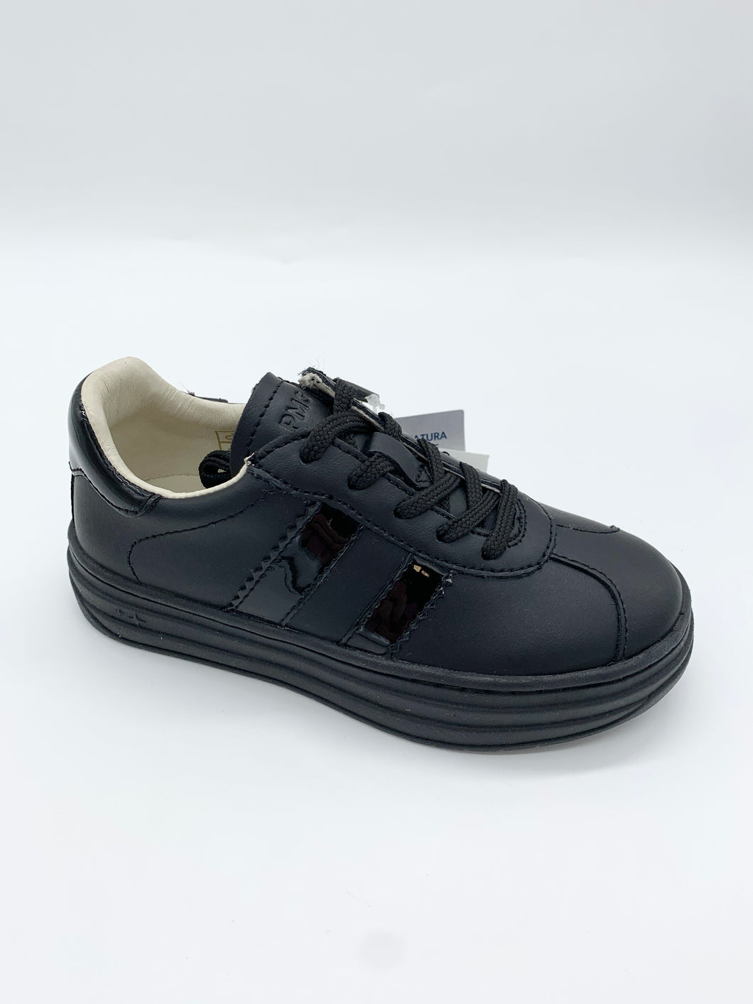 Primigi Volee Leather Trainer 2 Stripe Black 8933055
