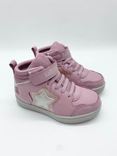 Load image into Gallery viewer, Lelli Kelly Water Resistant Star Hi-Top Rosa/Silver LKAA5224A00
