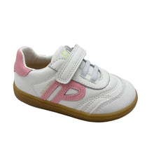 Load image into Gallery viewer, White and pink children's shoe on a white background
