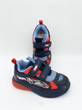 Load image into Gallery viewer, Primigi Hot Wheels Lights Trainer Navy/Avio Blue 8991111

