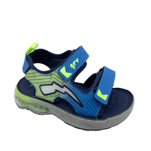 Load image into Gallery viewer, Blue and green sandal on a white background

