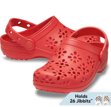 Load image into Gallery viewer, Crocs Classic Floral Cut-Out Clog Cherry Red
