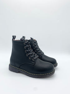 Garvalin Mat Negro Ankle Boot Star Lace