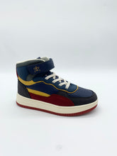 Load image into Gallery viewer, Garvalin Hi-Top Azul/Red/Yellow shoe boy navy Dublin 
