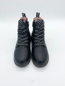 Garvalin Mat Negro Ankle Boot Star Lace