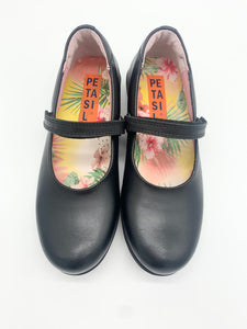 Petasil Evie 2 Mary Jane Black Leather D