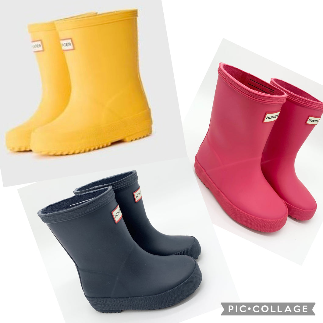 Hunter Junior Kids First Welly Boot navy/Pink/or Yellow