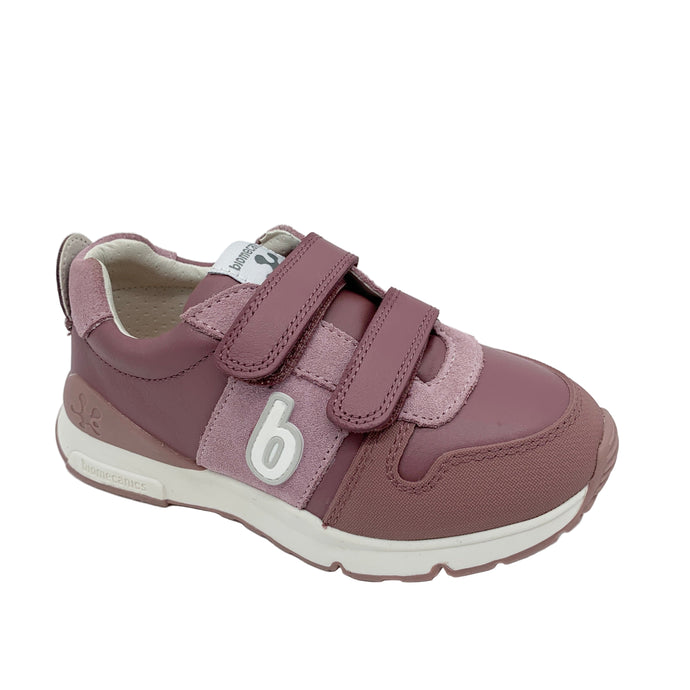 Pink children's sneaker with a number 6 on a white background