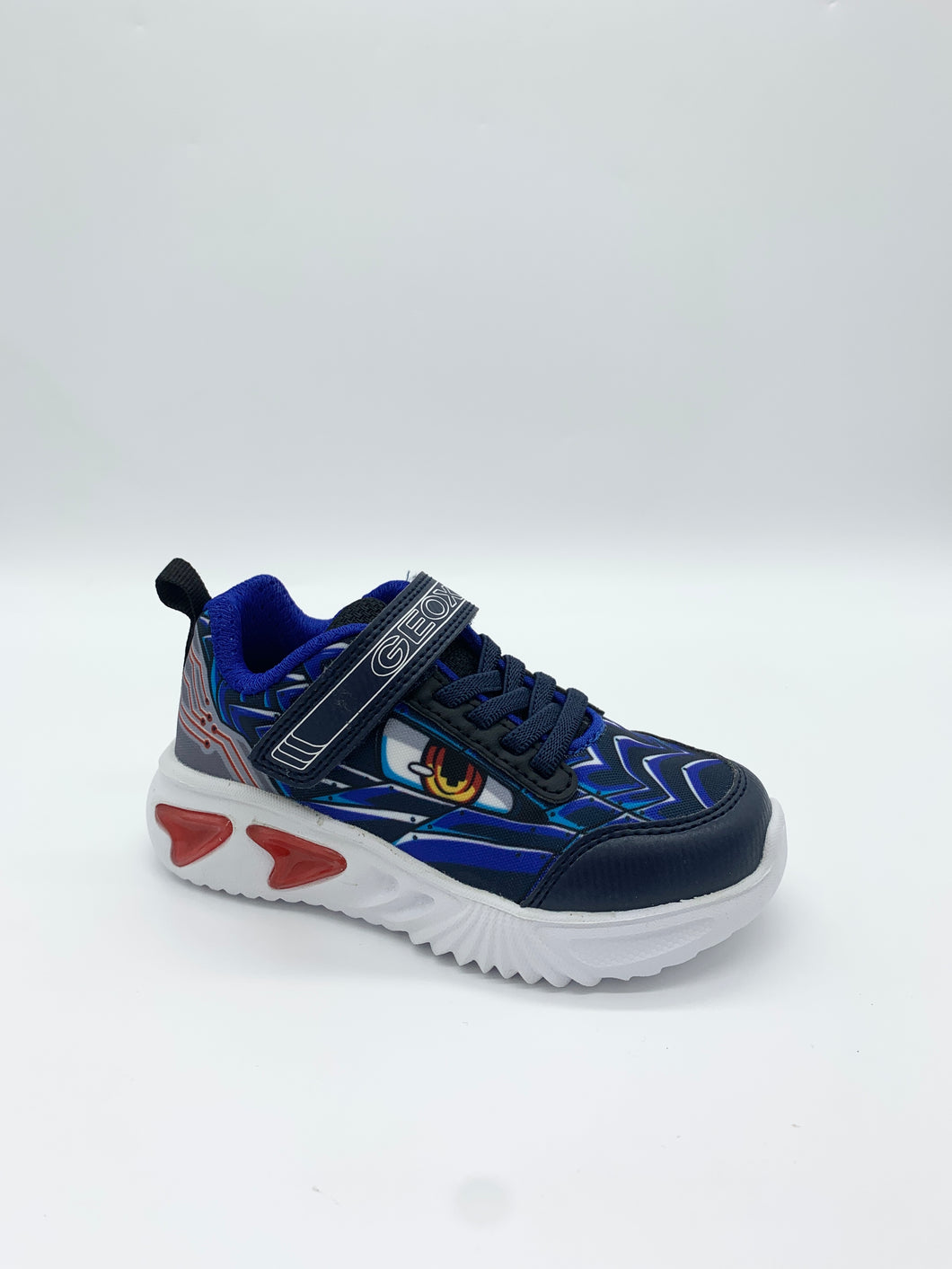 Geox Assister Lights Trainer Navy/Royal/Red.