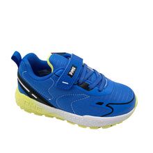 Load image into Gallery viewer, Blue children's sneaker with a white sole on a light gray background
