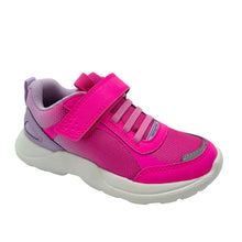 Load image into Gallery viewer, Pink and purple children's sneaker with white sole on a light gray background
