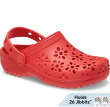 Load image into Gallery viewer, Crocs Classic Floral Cut-Out Clog Cherry Red
