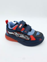 Load image into Gallery viewer, Primigi Hot Wheels Lights Trainer Navy/Avio Blue 8991111
