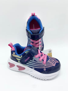 Geox Assister Lights Trainer Blue Pink/Multicolour J56E9B0ASKNC4356