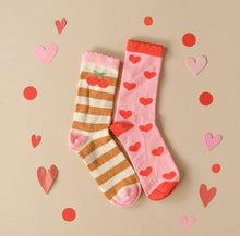 Load image into Gallery viewer, Rockahula Stripy Cherry 2 Pack Socks
