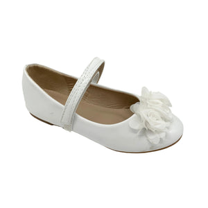 Ballerina Flower Communion/Occasion Shoe White Patent