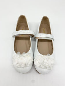 Ballerina Flower Communion/Occasion Shoe White Patent