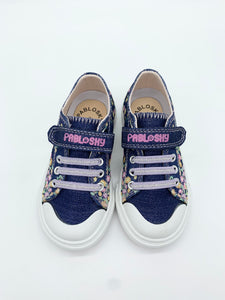 Pablosky Flower Canvas Navy Glitter