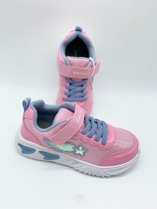 Geox Assister Lights Trainer Pink Lt Sky