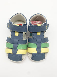 Garvalin Closed Toe Sandal Indigo/Green/Yellow 252332-A631