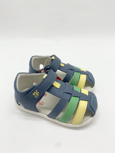 Garvalin Closed Toe Sandal Indigo/Green/Yellow 252332-A631
