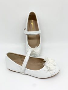 Ballerina Flower Communion/Occasion Shoe White Patent