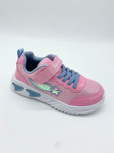 Geox Assister Lights Trainer Pink Lt Sky