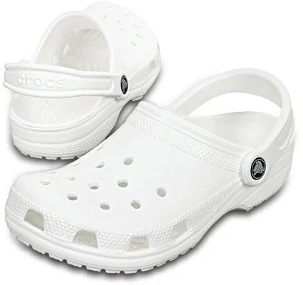 White crocs 2025 with 3 straps