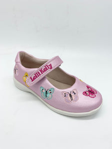 Lelli Kelly Princess Pearlised Butterfly Shoe Pink.