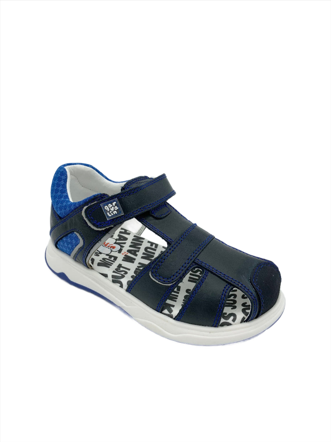 Garvalin Closed Toe Sandal Navy/Royal