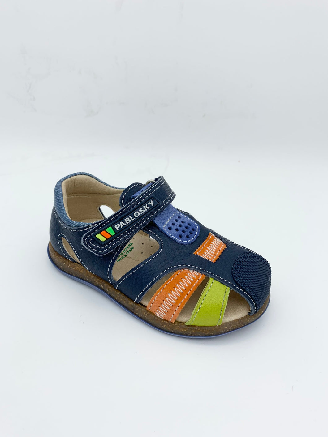 Pablosky Closed Toe Sandal Navy/Multi