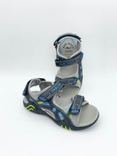 Load image into Gallery viewer, Pablosky Treck Sandal Grey/Yellow
