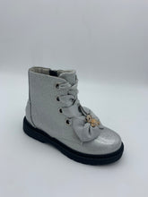 Load image into Gallery viewer, Lelli Kelly Fuzzy Bear Ribbon Lace Boot Silver
