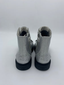 Lelli Kelly Fuzzy Bear Ribbon Lace Boot Silver